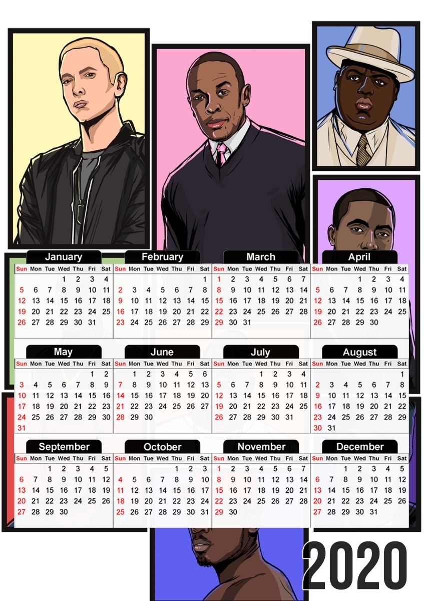 Hip Hop Legends für A3 Fotokalender 30x43cm