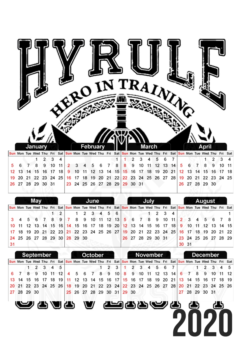 Hyrule University Hero in trainning für A3 Fotokalender 30x43cm