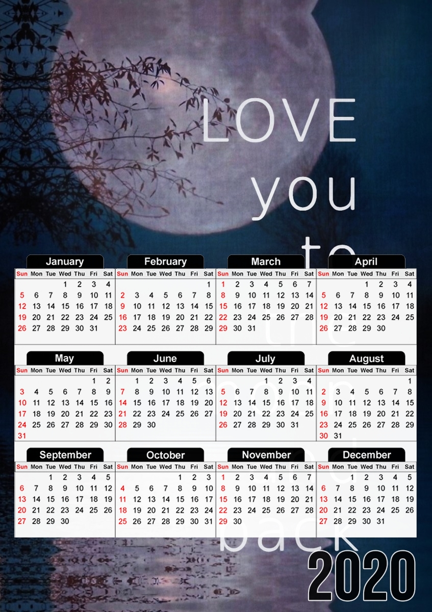 I love you to the moon and back für A3 Fotokalender 30x43cm