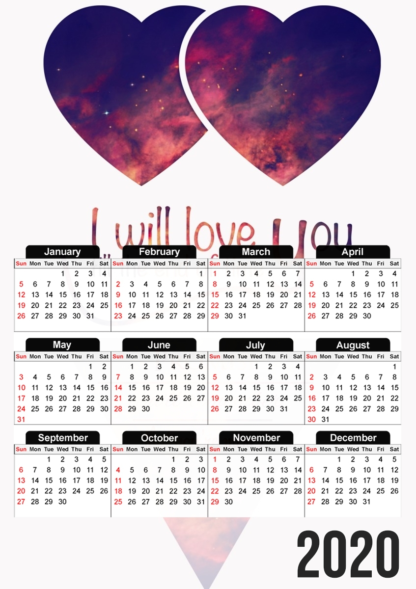 I will love you für A3 Fotokalender 30x43cm