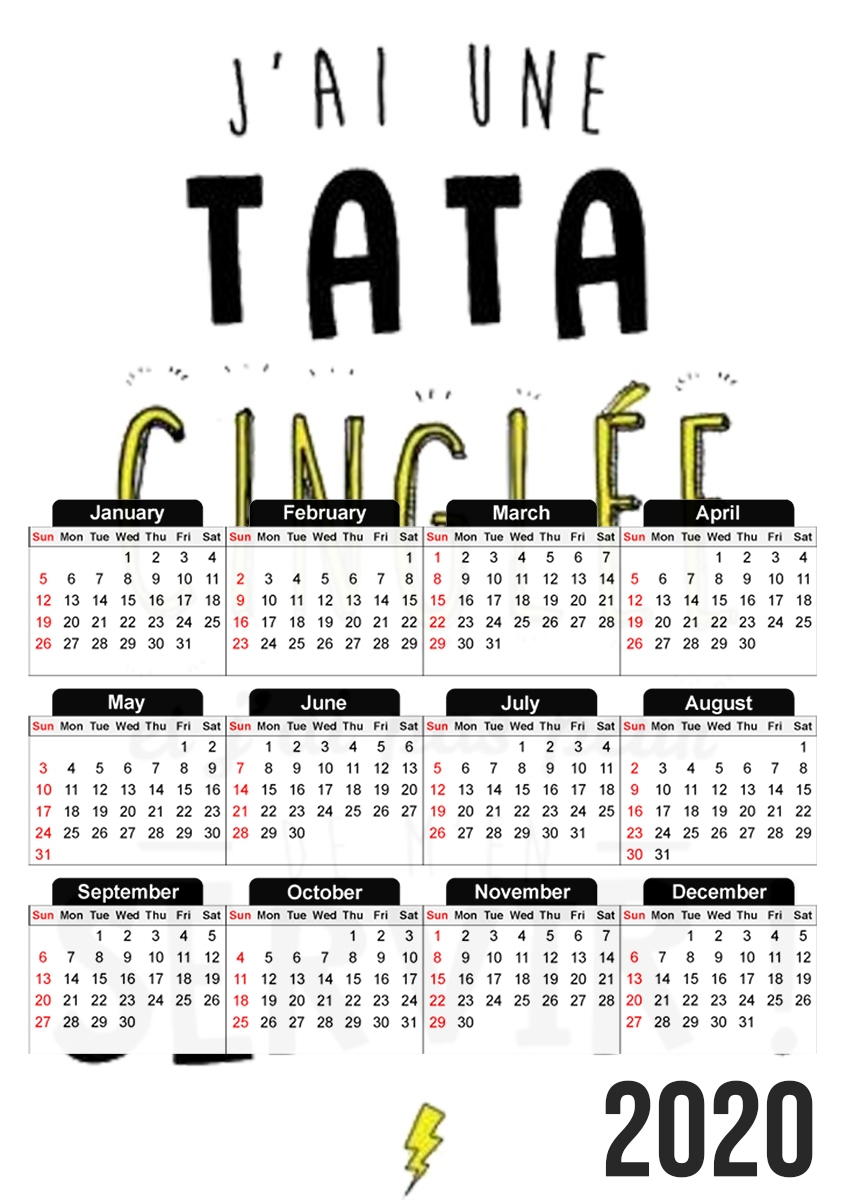 Jai une tata cinglee et jai pas peur de men servir für A3 Fotokalender 30x43cm