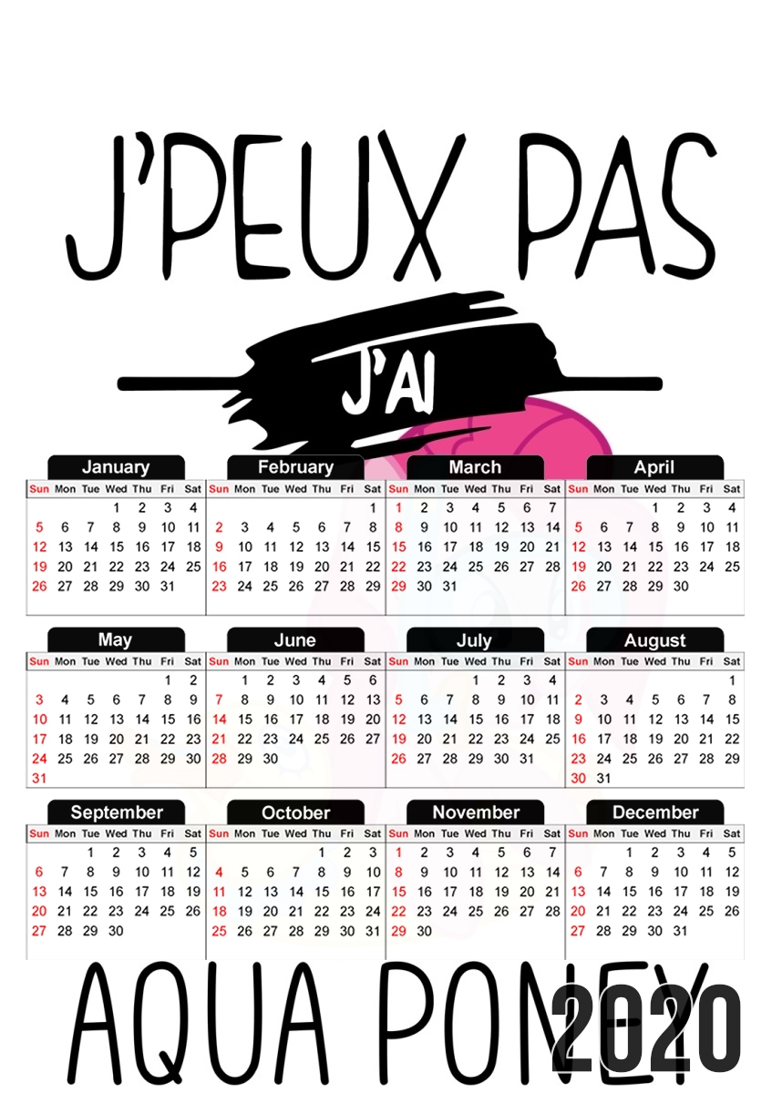 Je peux pas jai aqua poney girly für A3 Fotokalender 30x43cm