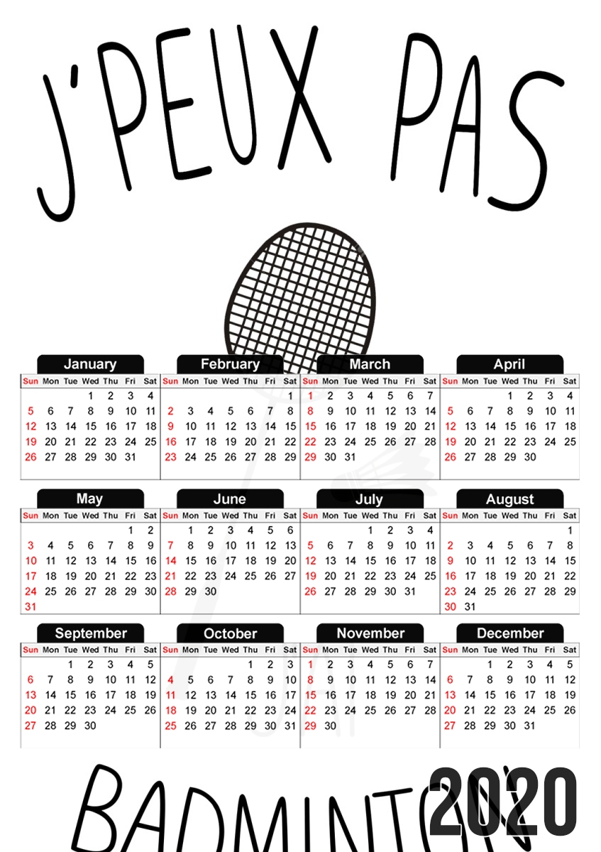 Je peux pas jai badminton für A3 Fotokalender 30x43cm