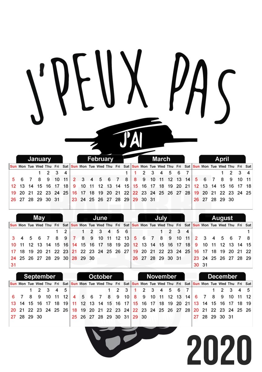 Je peux pas jai bagarre für A3 Fotokalender 30x43cm