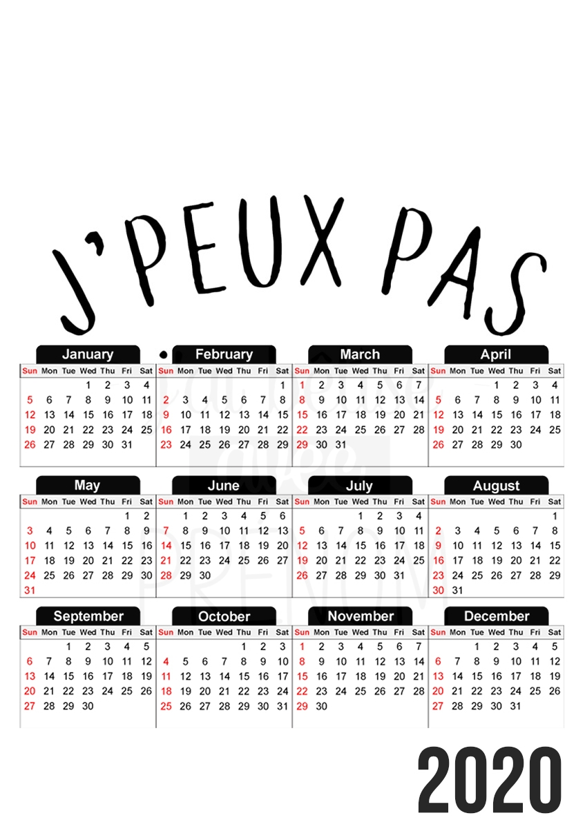 Je peux pas jai betise avec prenom personnalisable für A3 Fotokalender 30x43cm