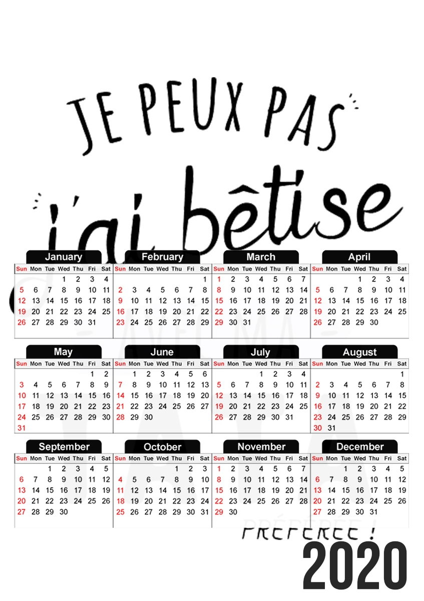 Je peux pas jai betise avec TATA für A3 Fotokalender 30x43cm