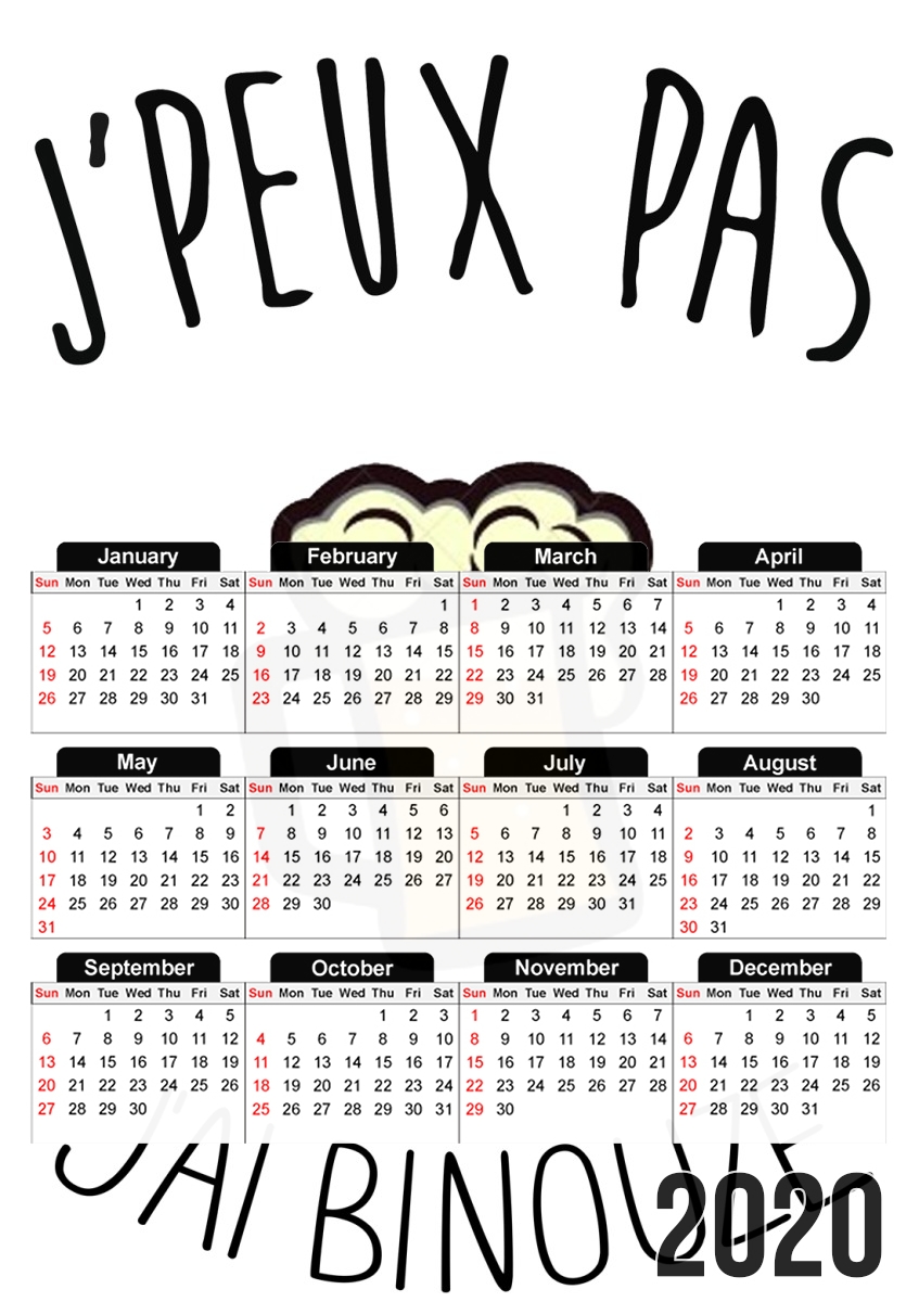 Je peux pas jai binouze für A3 Fotokalender 30x43cm