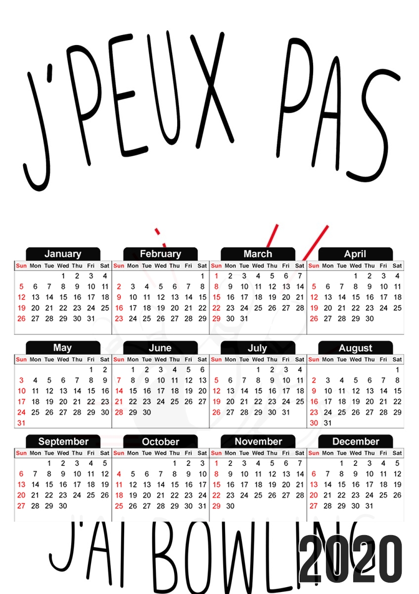 Je peux pas jai Bowling für A3 Fotokalender 30x43cm