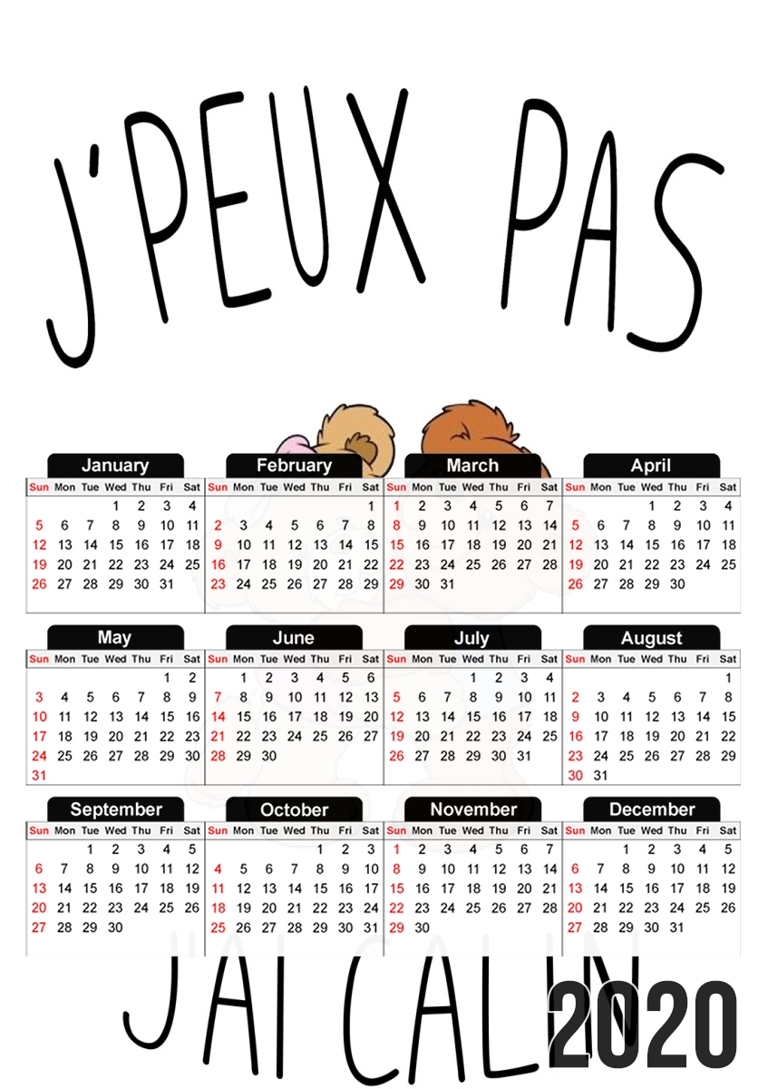 Je peux pas jai calin für A3 Fotokalender 30x43cm