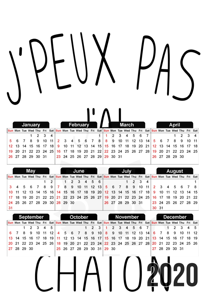 Je peux pas jai chaton für A3 Fotokalender 30x43cm