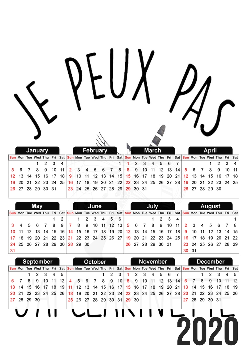 Je peux pas jai clarinette für A3 Fotokalender 30x43cm