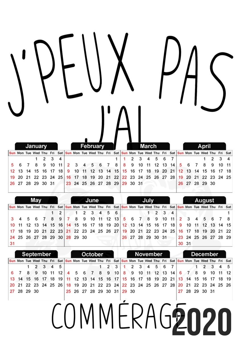 Je peux pas jai commerage für A3 Fotokalender 30x43cm