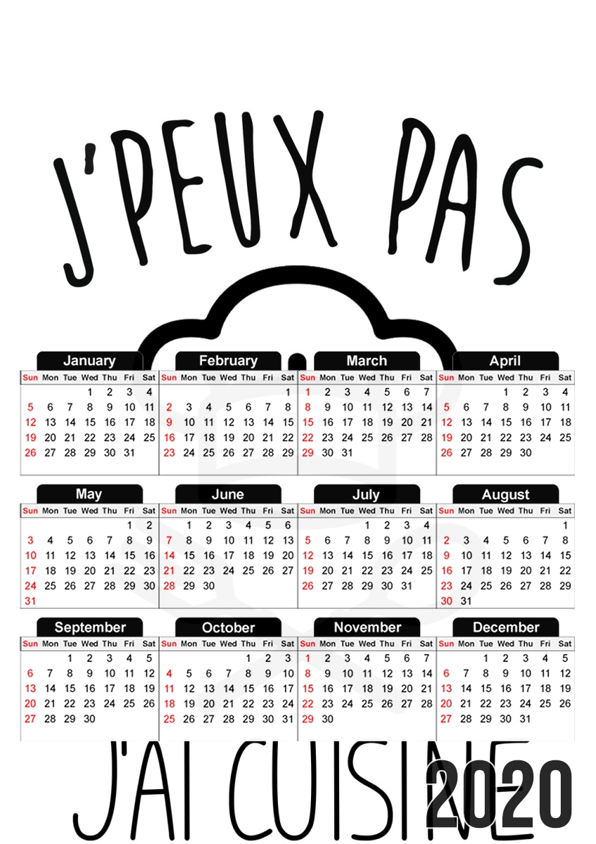 Je peux pas jai cuisine für A3 Fotokalender 30x43cm