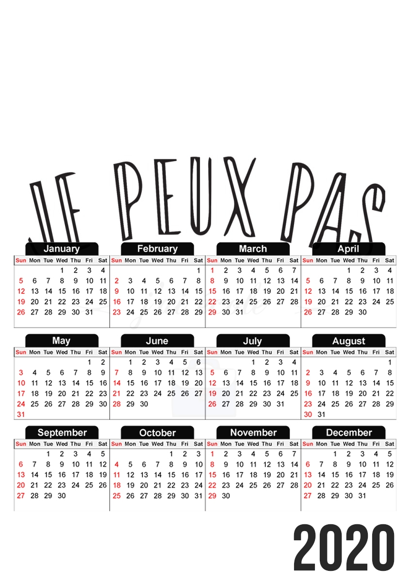 Je peux pas jai ecole für A3 Fotokalender 30x43cm