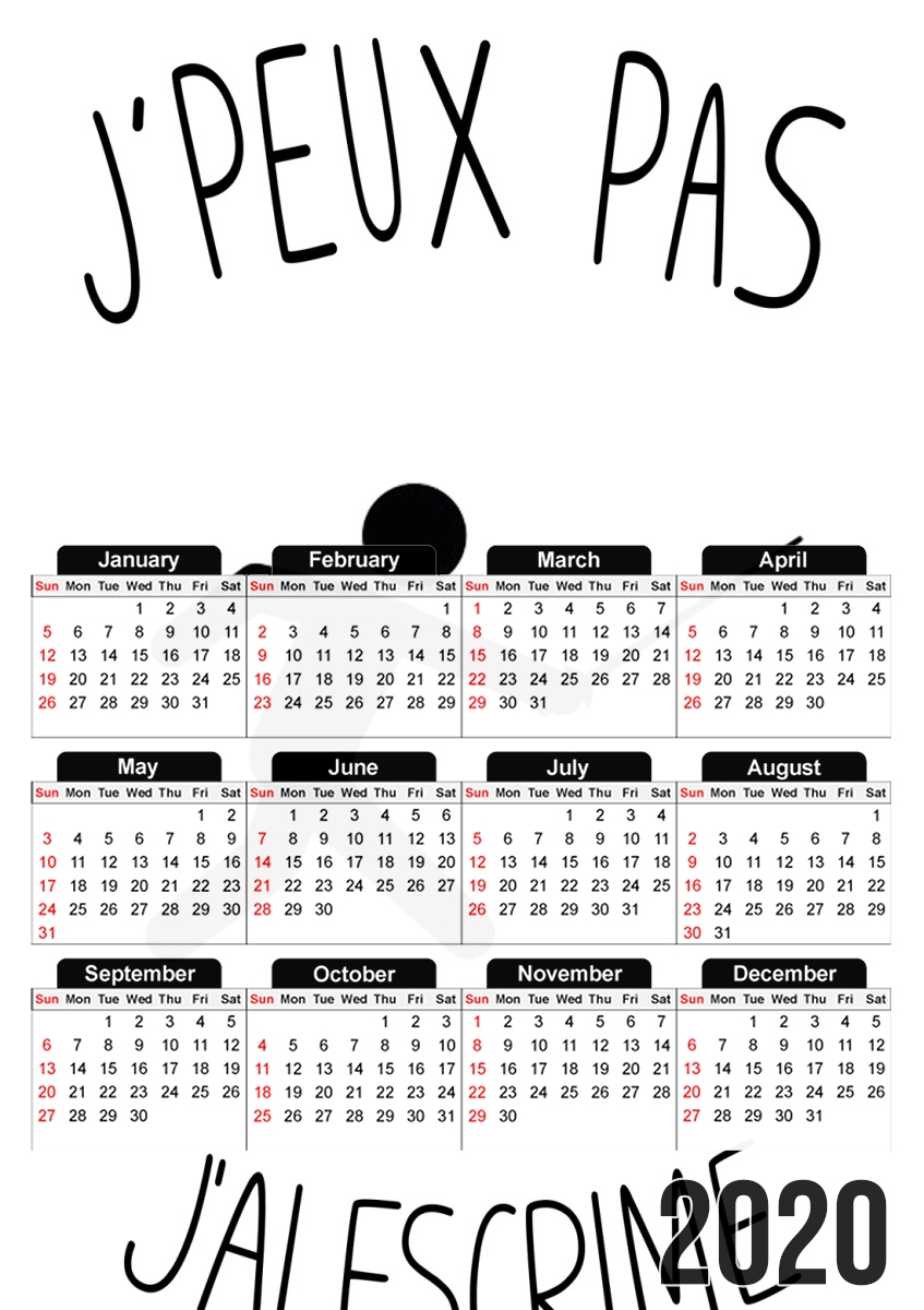 Je peux pas jai escrime für A3 Fotokalender 30x43cm