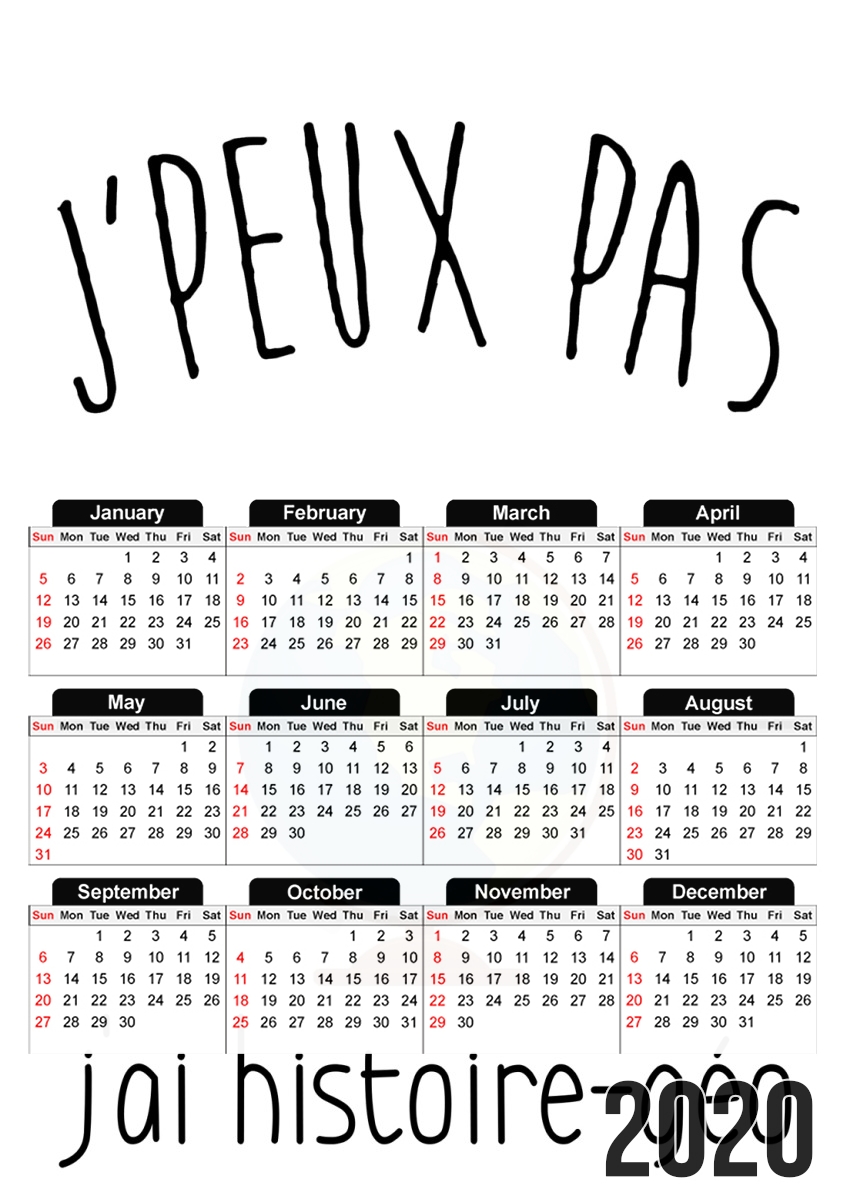 Je peux pas jai histoire geographie für A3 Fotokalender 30x43cm