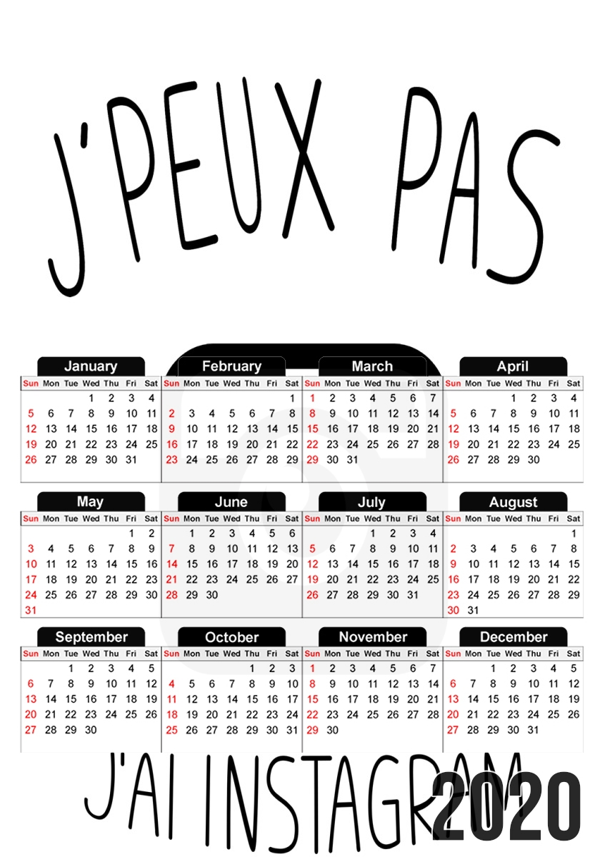 Je peux pas jai instagram für A3 Fotokalender 30x43cm