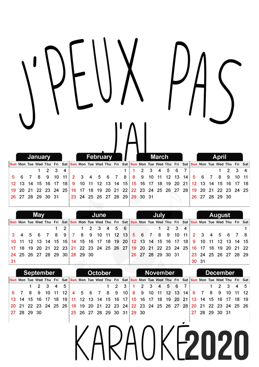 Je peux pas jai Karaoke Chant für A3 Fotokalender 30x43cm