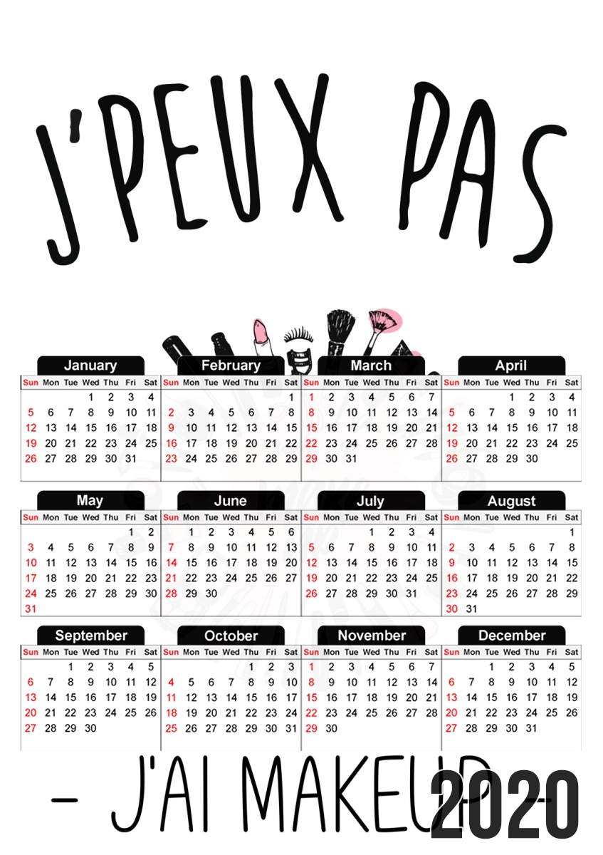 Je peux pas jai makeup für A3 Fotokalender 30x43cm