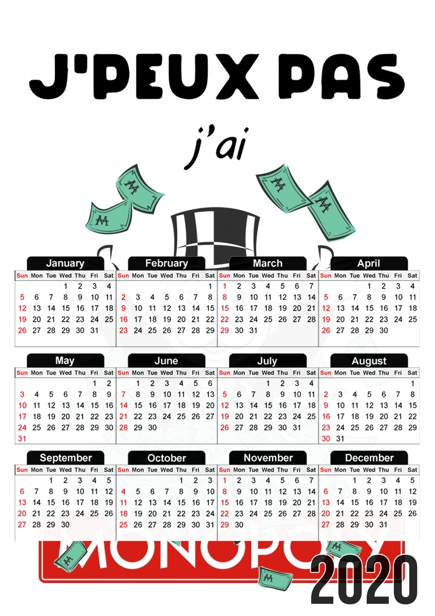 Je peux pas jai monopoly für A3 Fotokalender 30x43cm