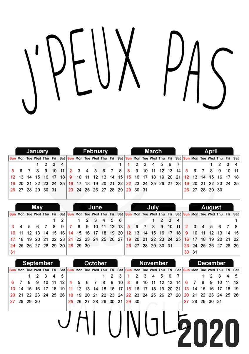 Je peux pas jai Ongle et vernis nail für A3 Fotokalender 30x43cm