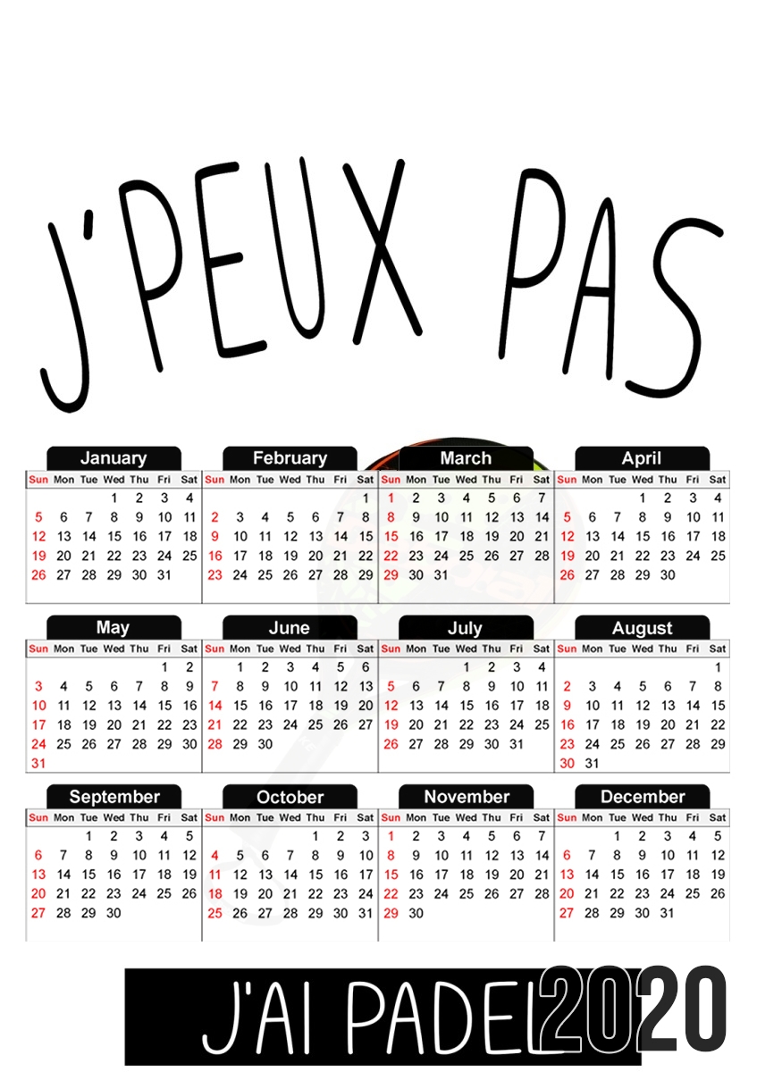 Je peux pas jai Padel für A3 Fotokalender 30x43cm