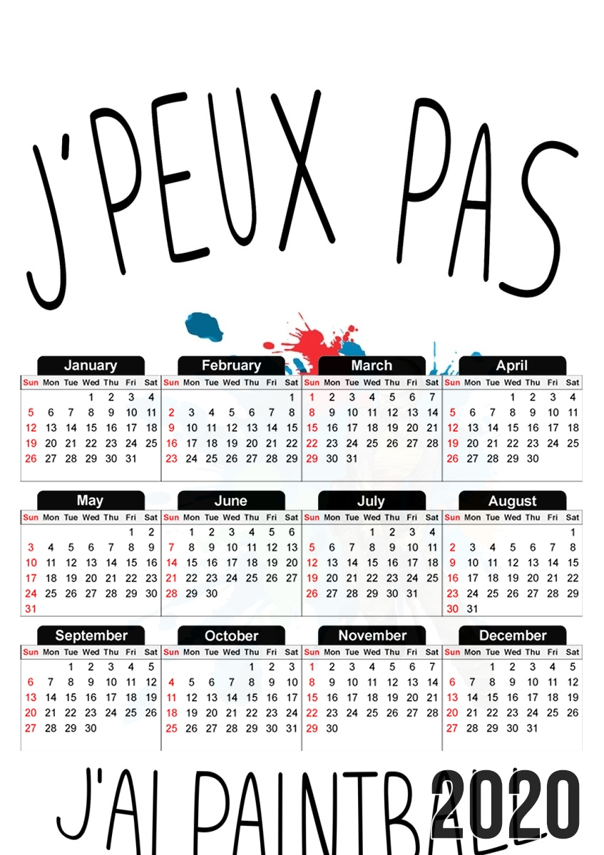 Je peux pas jai Paintball für A3 Fotokalender 30x43cm