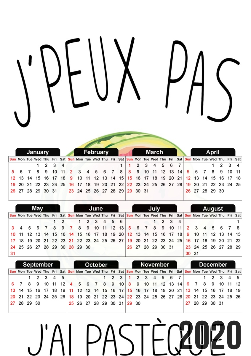 Je peux pas jai pasteque für A3 Fotokalender 30x43cm