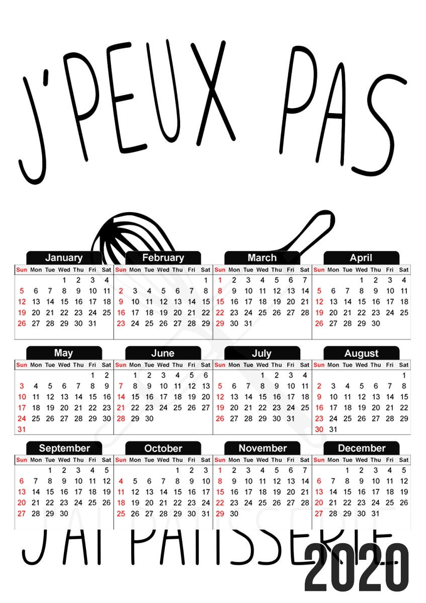 Je peux pas jai patisserie für A3 Fotokalender 30x43cm