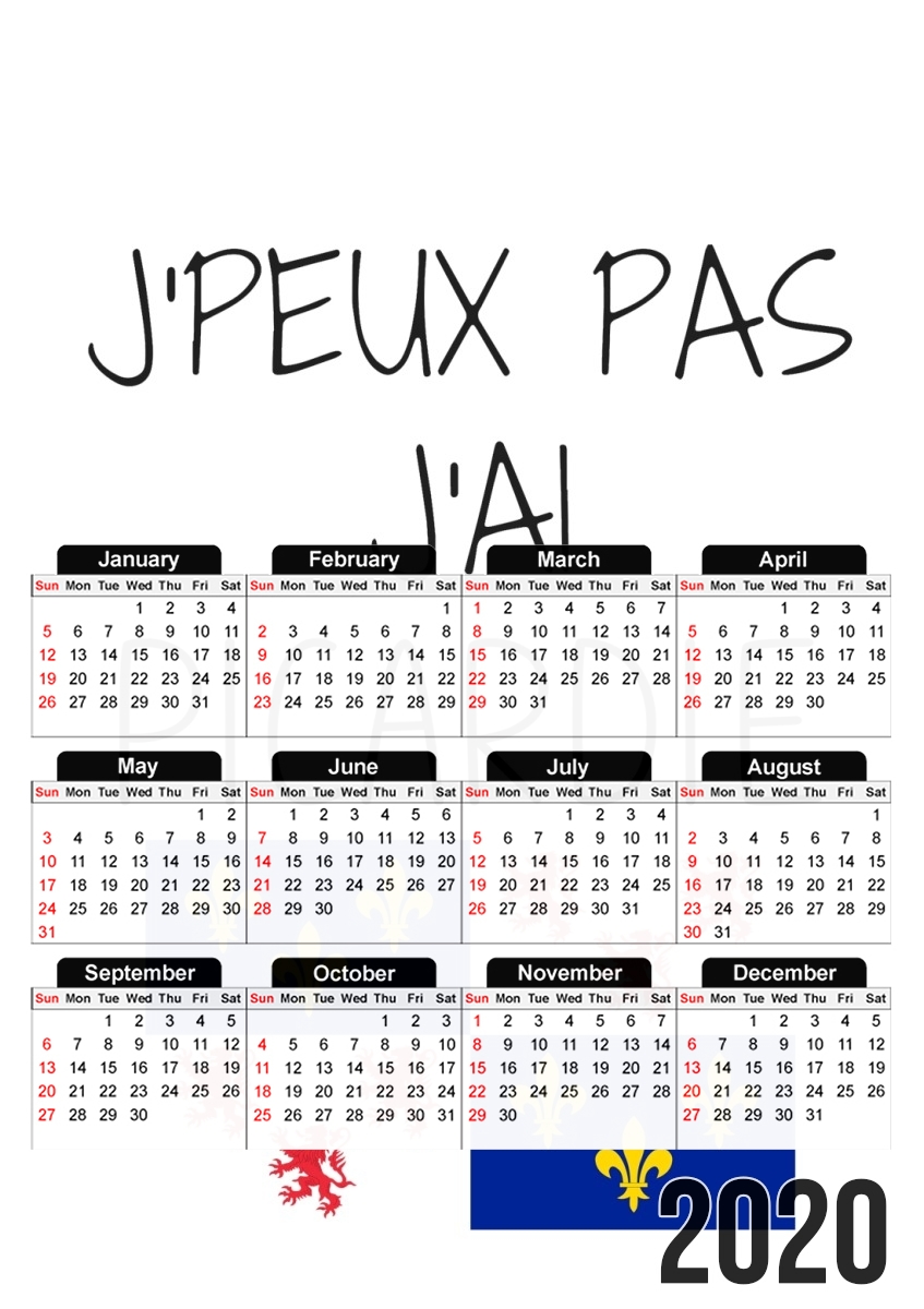 Je peux pas jai picardie für A3 Fotokalender 30x43cm