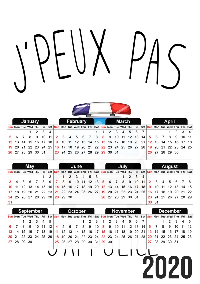 Je peux pas jai Police für A3 Fotokalender 30x43cm