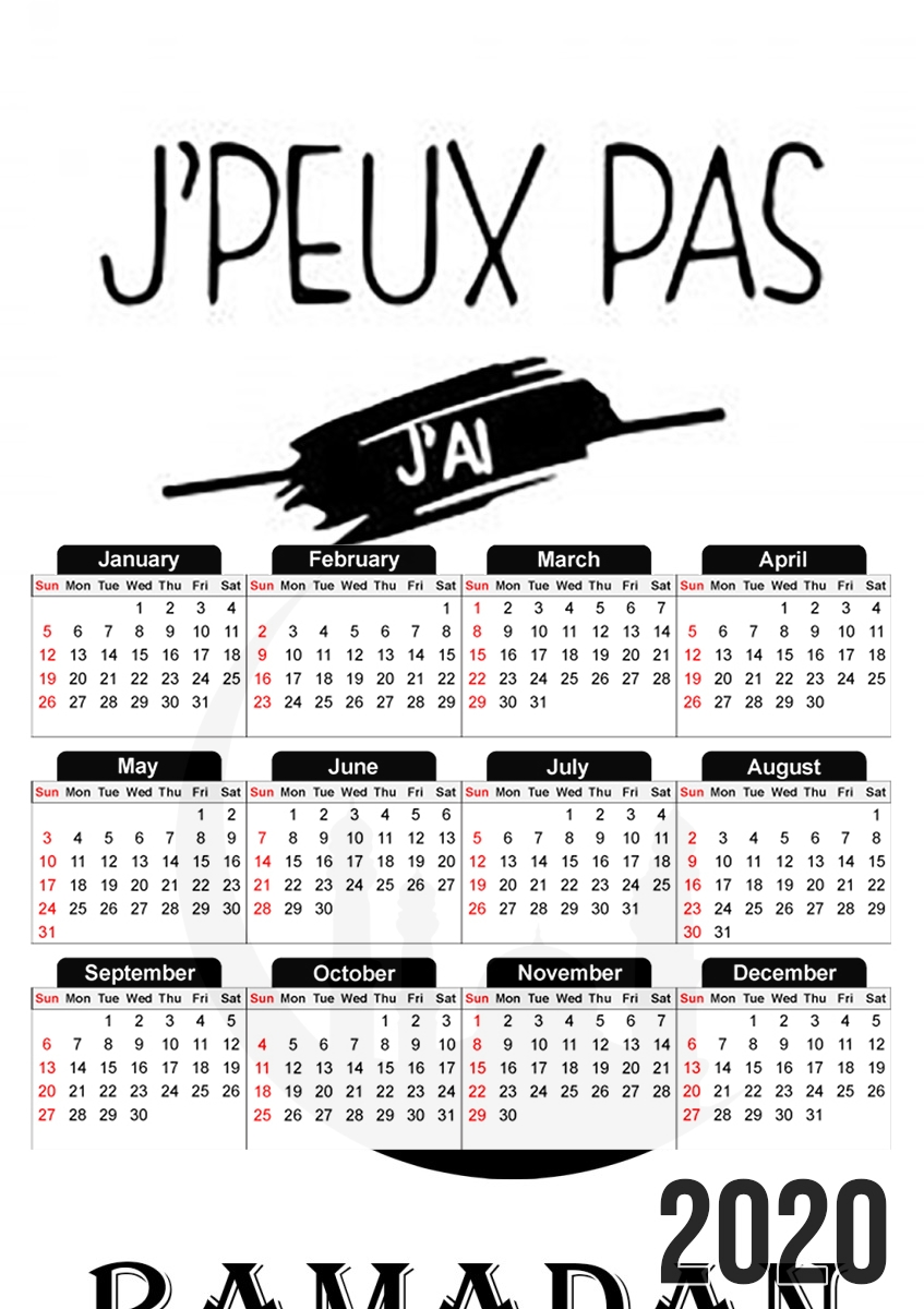 Je peux pas jai ramadan für A3 Fotokalender 30x43cm