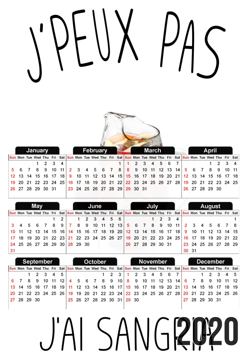 Je peux pas jai sangria für A3 Fotokalender 30x43cm