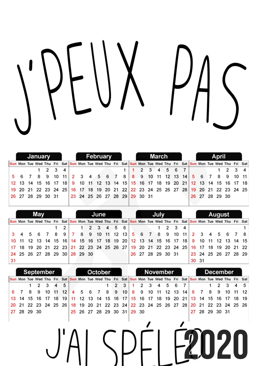 Je peux pas jai speleologie für A3 Fotokalender 30x43cm