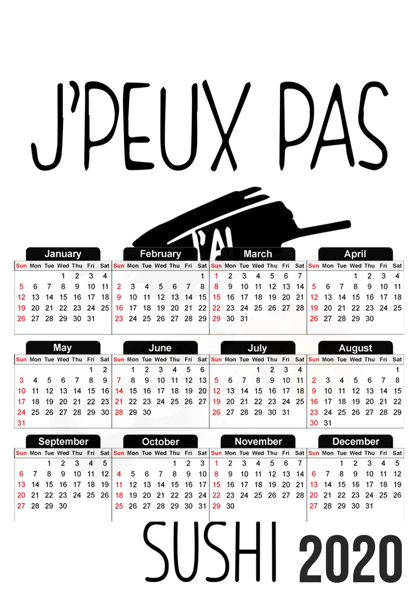 Je peux pas jai sushi für A3 Fotokalender 30x43cm