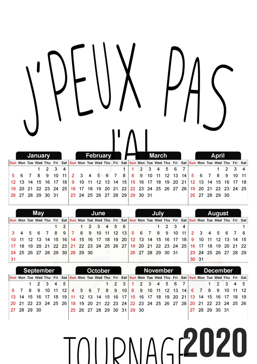 Je peux pas jai tournage für A3 Fotokalender 30x43cm