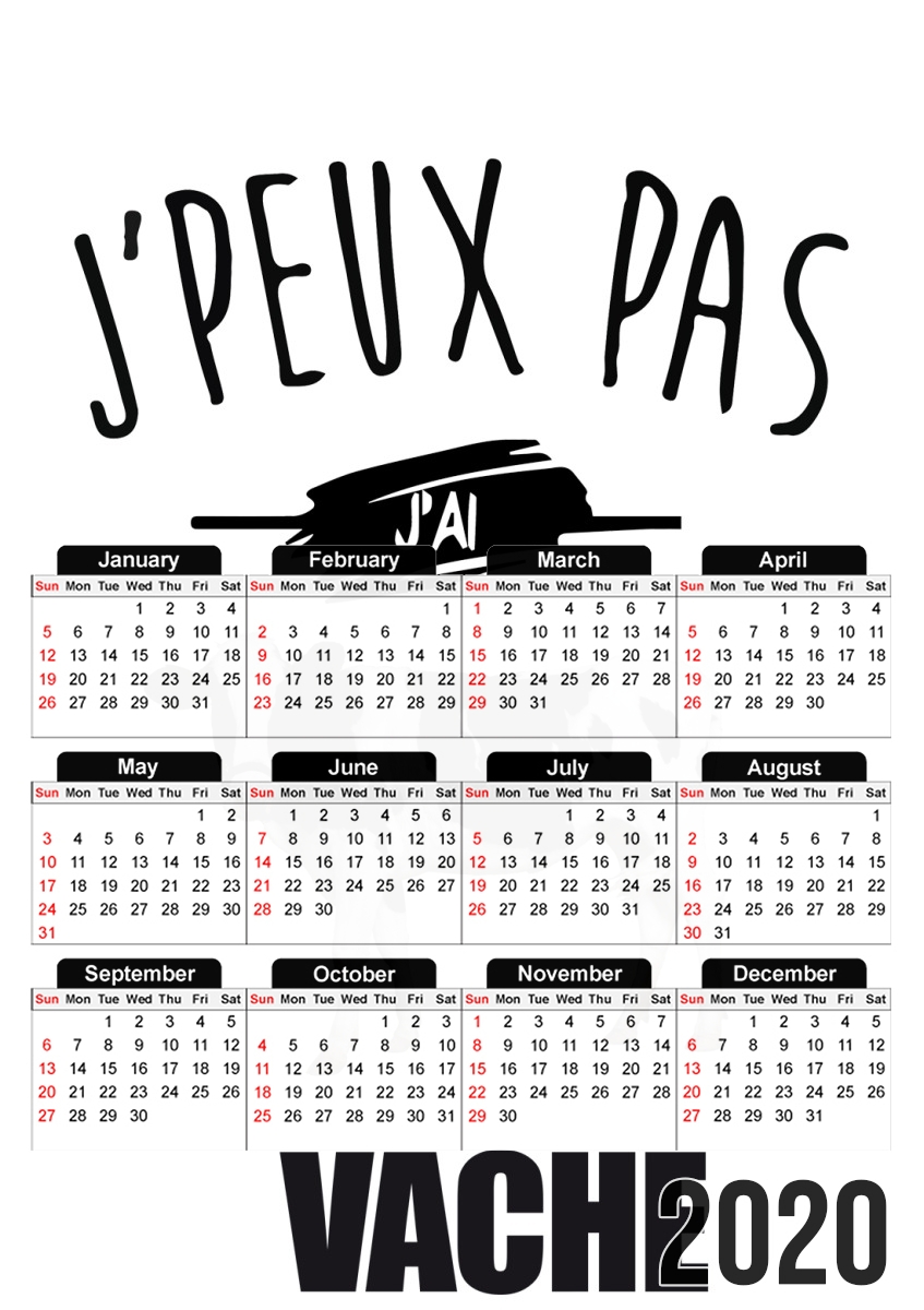 Je peux pas jai vache für A3 Fotokalender 30x43cm