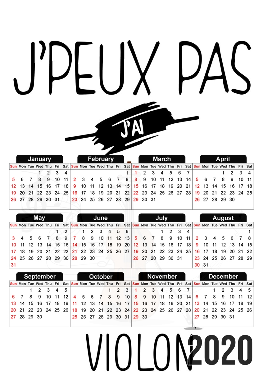 Je peux pas jai violon für A3 Fotokalender 30x43cm