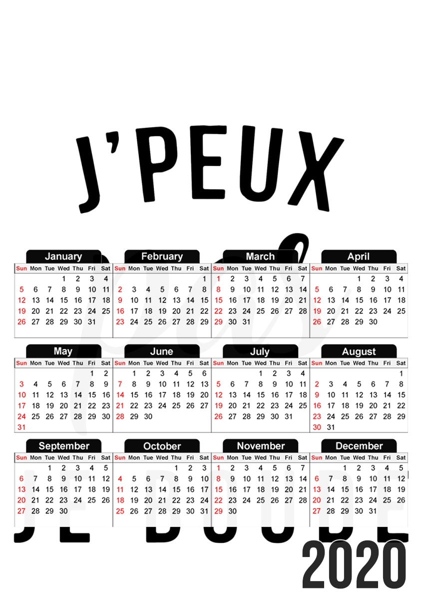 Je peux pas je boude für A3 Fotokalender 30x43cm