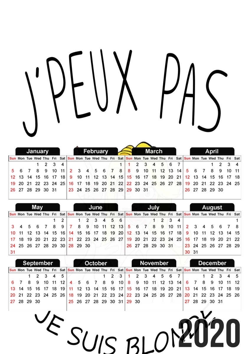 Je peux pas je suis blonde für A3 Fotokalender 30x43cm