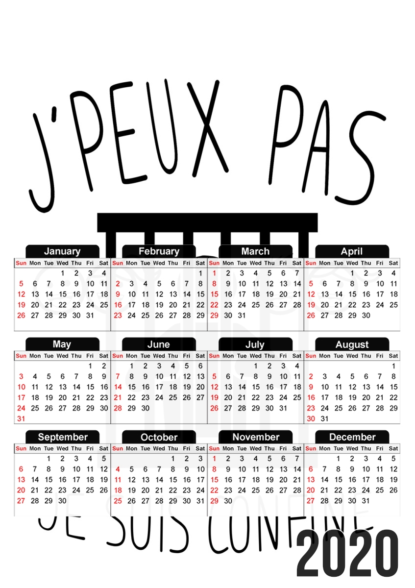 Je peux pas je suis confine für A3 Fotokalender 30x43cm