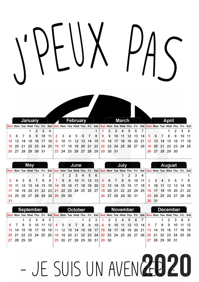 Je peux pas je suis un Avenger für A3 Fotokalender 30x43cm