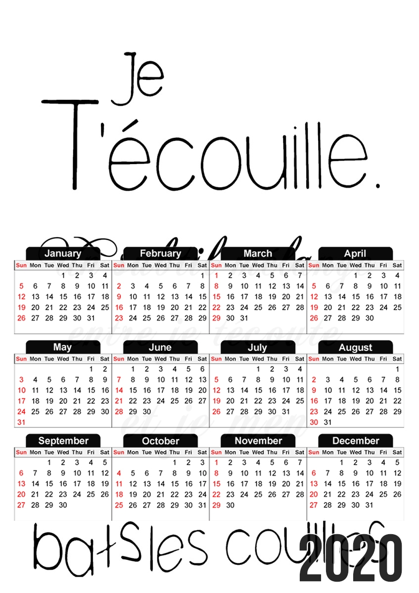 Je tecouille für A3 Fotokalender 30x43cm