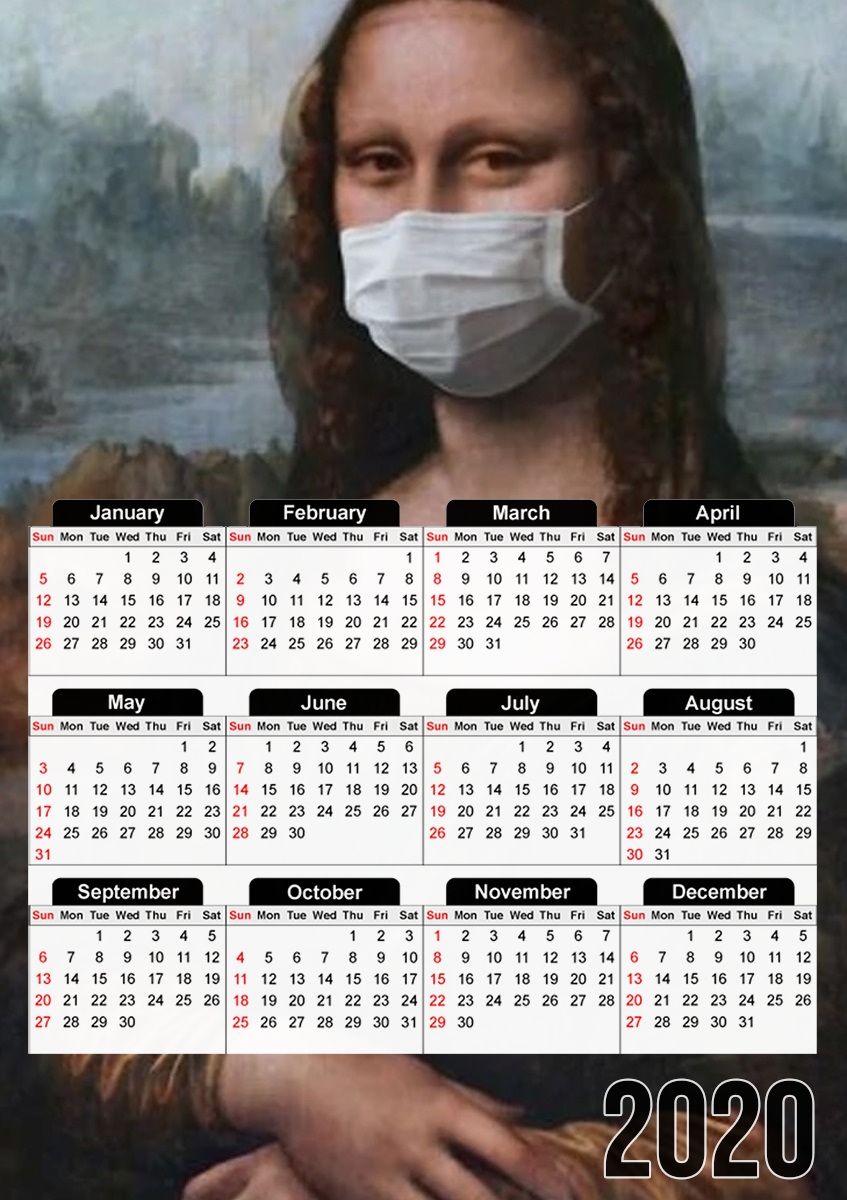 Joconde Mona Lisa Masque für A3 Fotokalender 30x43cm