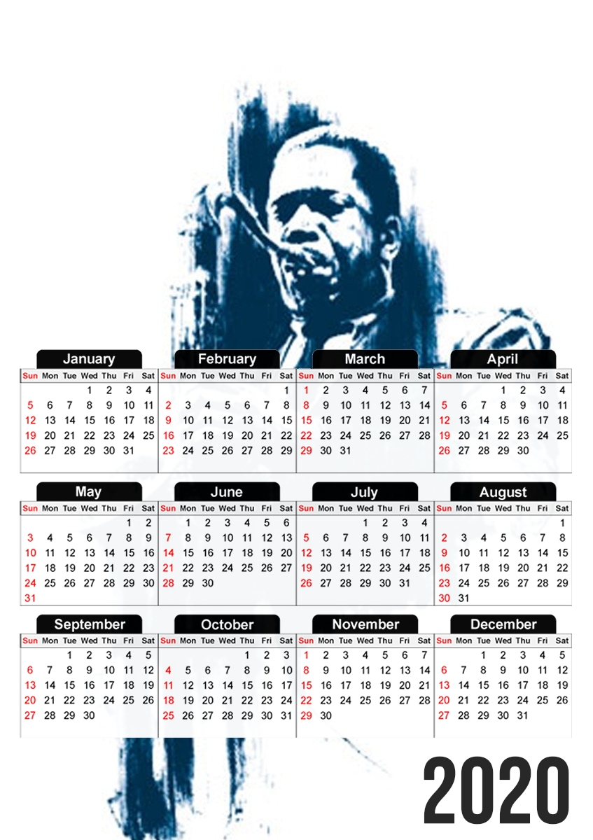 John Coltrane Jazz Art Tribute für A3 Fotokalender 30x43cm