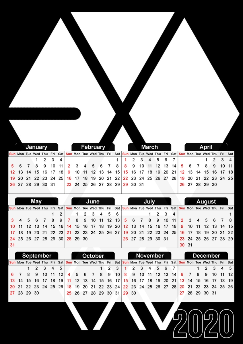 K-pop EXO - PTP für A3 Fotokalender 30x43cm