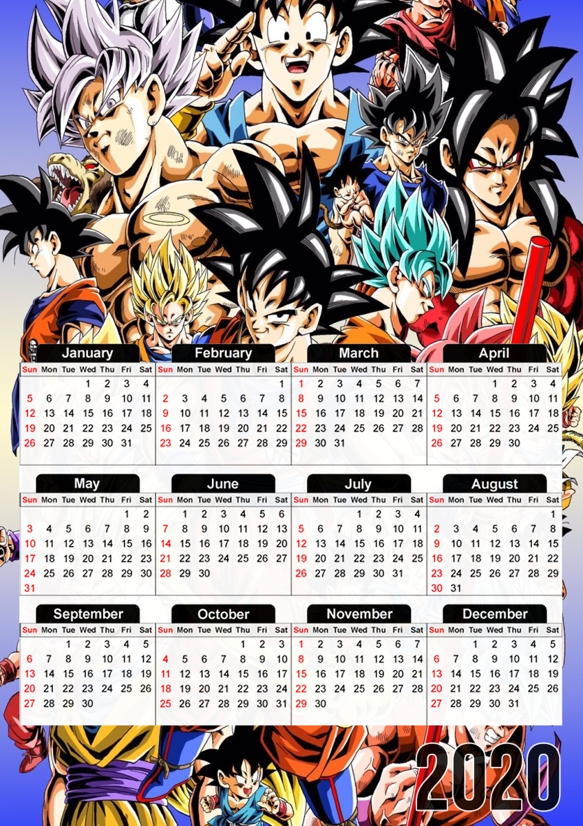 Kakarot Goku Evolution für A3 Fotokalender 30x43cm