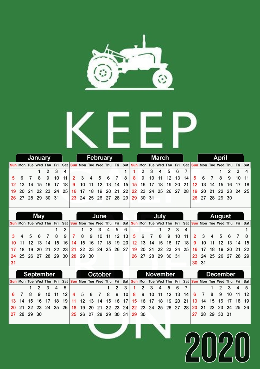 Keep Calm And ride on Tractor für A3 Fotokalender 30x43cm