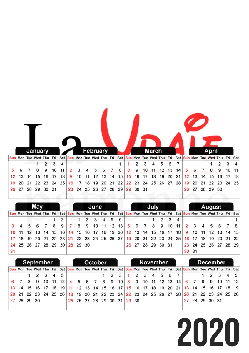 La vraie patronne für A3 Fotokalender 30x43cm