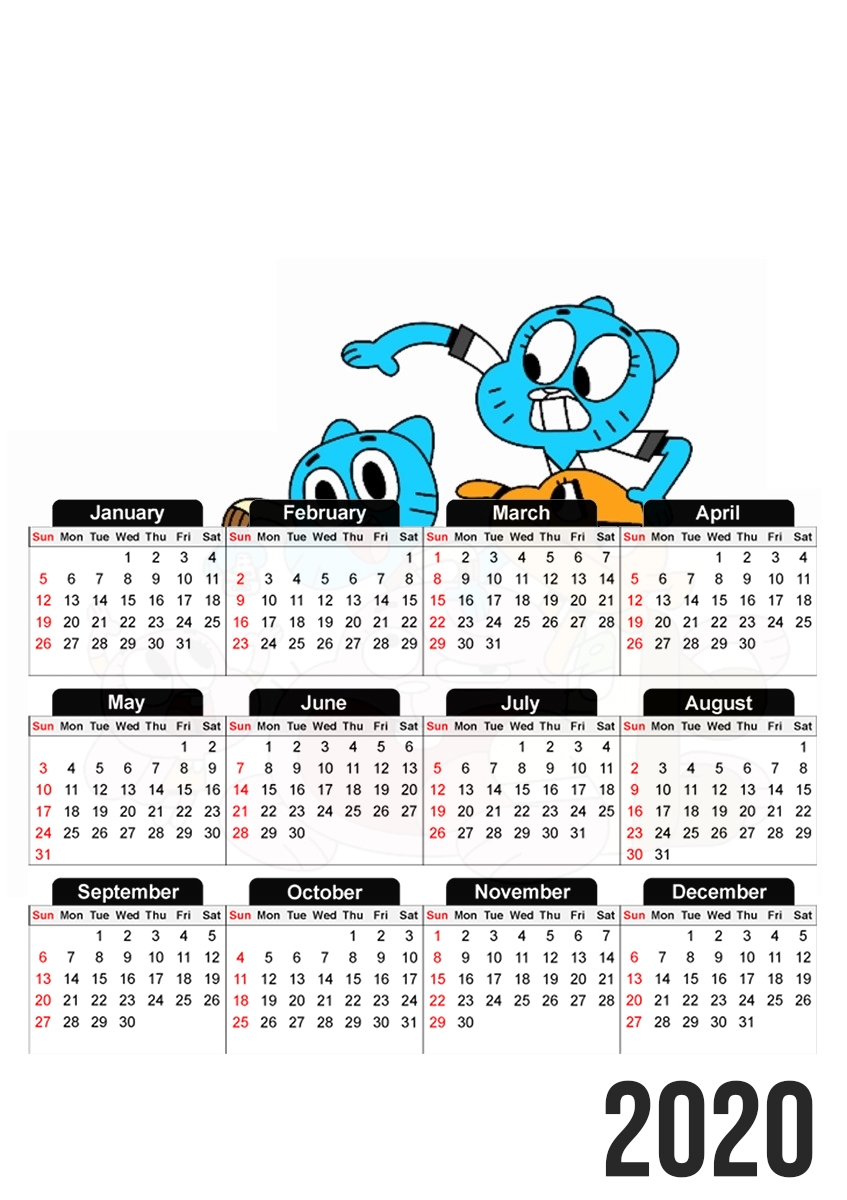 le monde incroyable de gumball für A3 Fotokalender 30x43cm